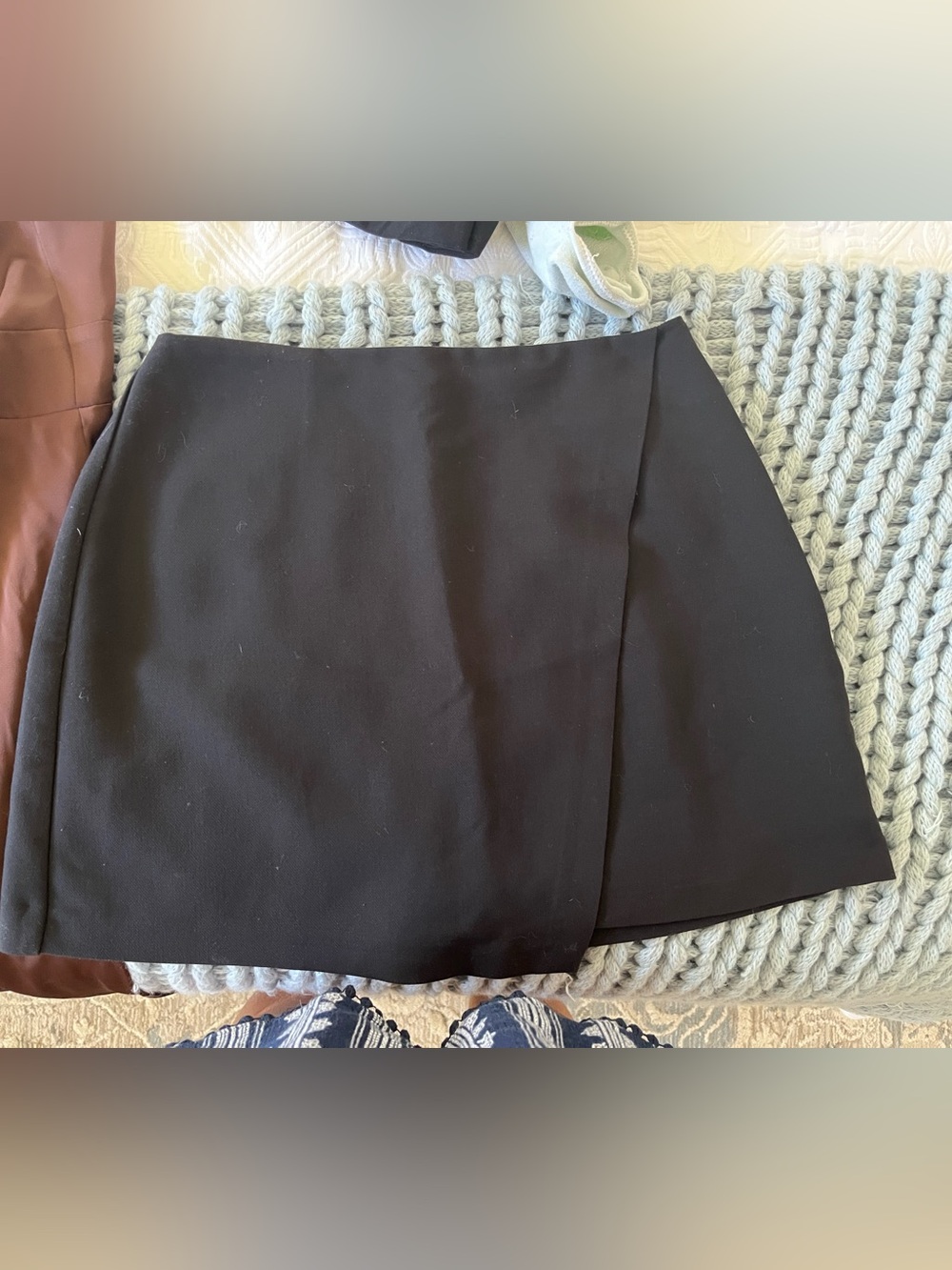 Abercrombie & Fitch Black Mini Skirt - Clean Wrap Detail